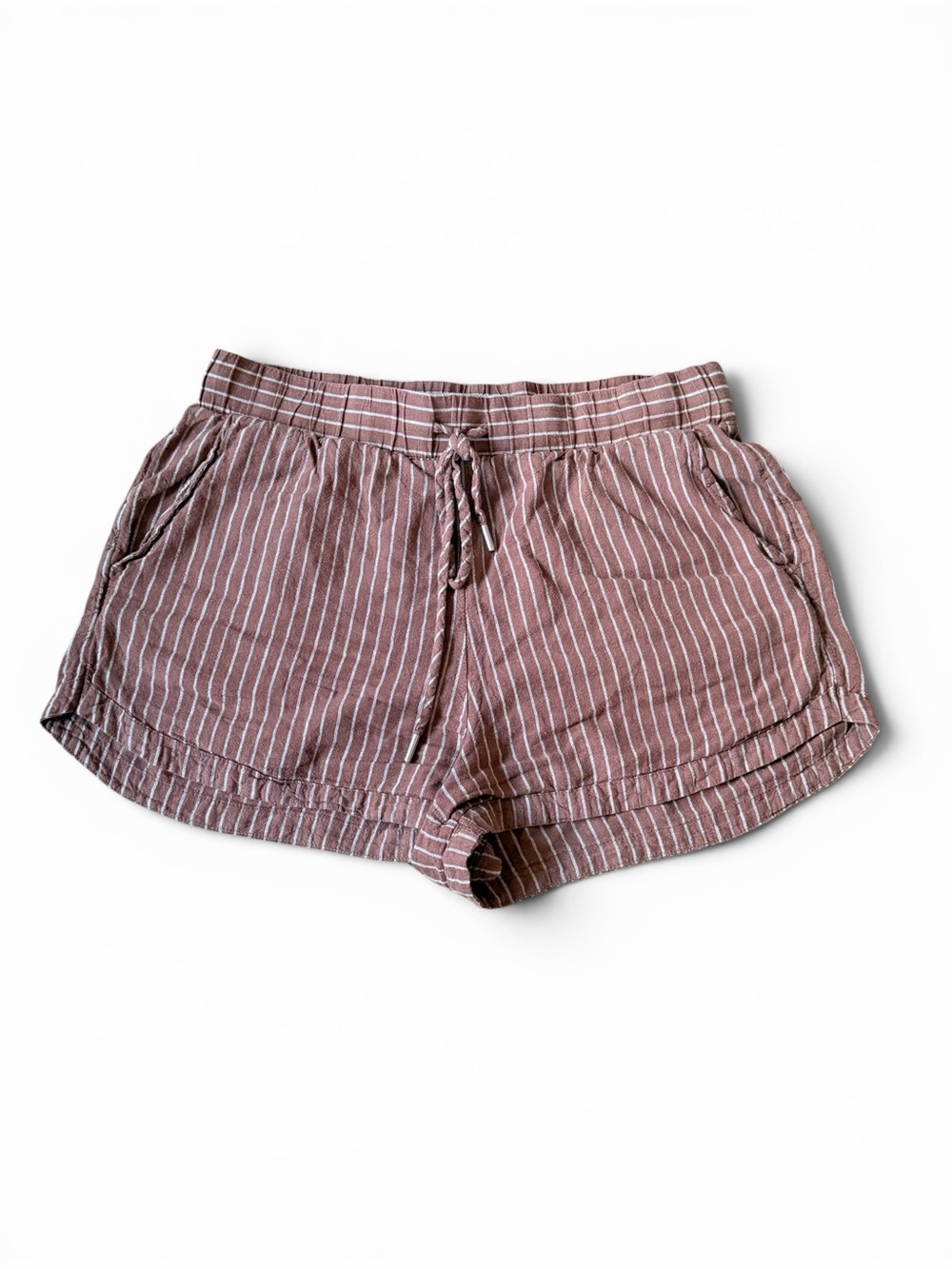Calia Women's Striped Drawstring Casual Shorts - Mauve cotton